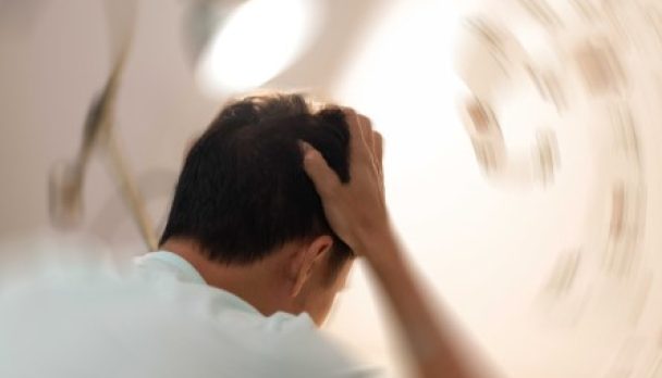 Vertigo,Illness,Concept.,Man,Hands,On,His,Head,Felling,Headache